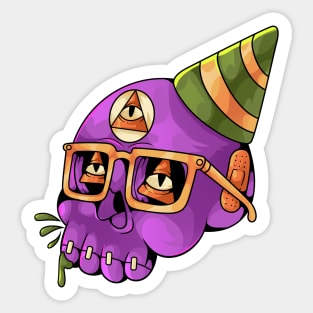 acid party skull Sticker